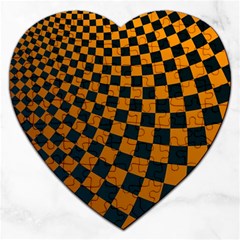 Abstract Square Checkers  Jigsaw Puzzle (heart) by OZMedia