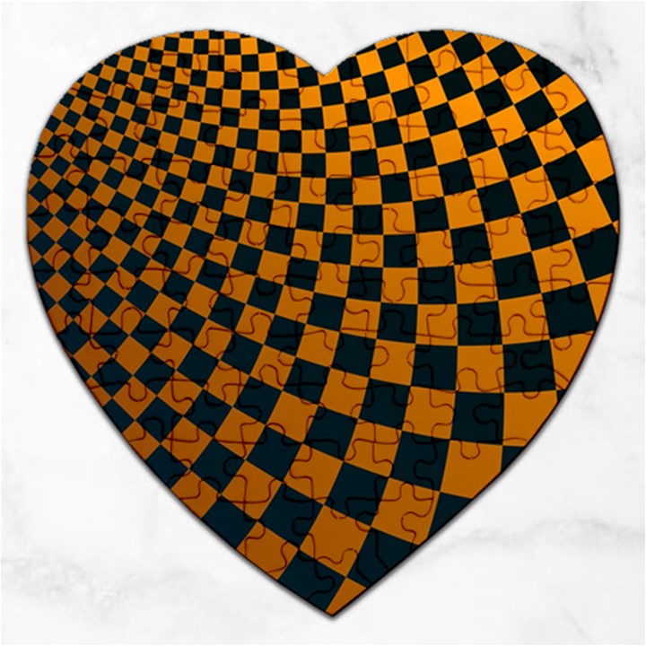 Abstract Square Checkers  Jigsaw Puzzle (Heart)