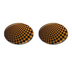 Abstract Square Checkers  Cufflinks (oval)