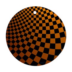 Abstract Square Checkers  Round Ornament (two Sides) 