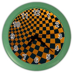 Abstract Square Checkers  Color Wall Clocks