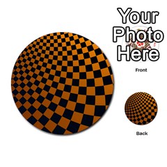 Abstract Square Checkers  Multi-purpose Cards (round) 