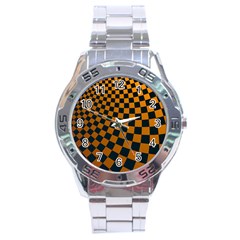 Abstract Square Checkers  Stainless Steel Men s Watch by OZMedia