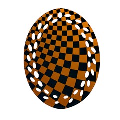 Abstract Square Checkers  Ornament (oval Filigree) 