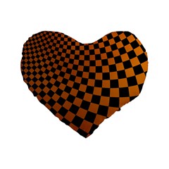 Abstract Square Checkers  Standard 16  Premium Heart Shape Cushions by OZMedia