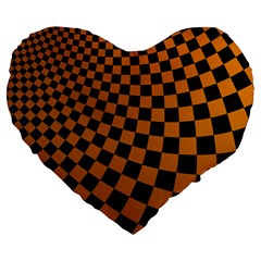 Abstract Square Checkers  Large 19  Premium Heart Shape Cushions by OZMedia