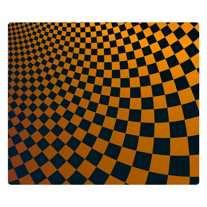 Abstract Square Checkers  Double Sided Flano Blanket (Small) 