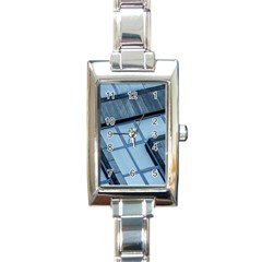 Abstract View Of Modern Buildings Rectangle Italian Charm Watches