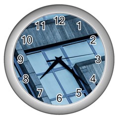 Abstract View Of Modern Buildings Wall Clocks (silver) 