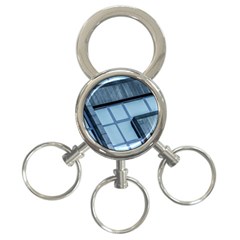 Abstract View Of Modern Buildings 3-ring Key Chains by OZMedia