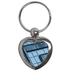 Abstract View Of Modern Buildings Key Chains (heart) 