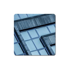 Abstract View Of Modern Buildings Square Magnet by OZMedia