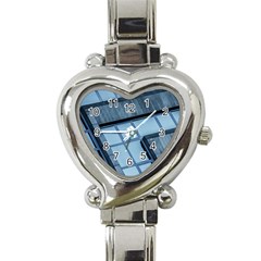 Abstract View Of Modern Buildings Heart Italian Charm Watch