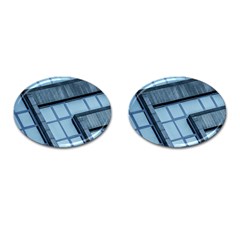 Abstract View Of Modern Buildings Cufflinks (oval)