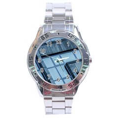 Abstract View Of Modern Buildings Stainless Steel Men s Watch