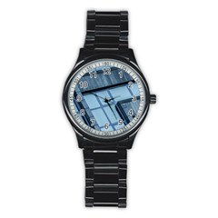 Abstract View Of Modern Buildings Stainless Steel Round Watches