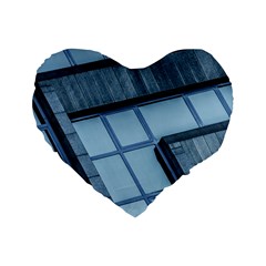 Abstract View Of Modern Buildings Standard 16  Premium Flano Heart Shape Cushions by OZMedia