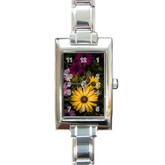 Beautiful Colourful African Daisies  Rectangle Italian Charm Watches by OZMedia