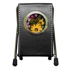 Beautiful Colourful African Daisies  Pen Holder Desk Clocks