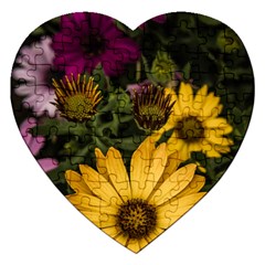 Beautiful Colourful African Daisies  Jigsaw Puzzle (heart) by OZMedia