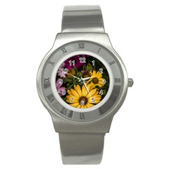 Beautiful Colourful African Daisies  Stainless Steel Watches by OZMedia