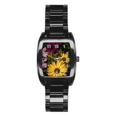 Beautiful Colourful African Daisies  Stainless Steel Barrel Watch by OZMedia