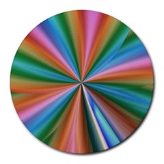 Abstract Rainbow Round Mousepads by OZMedia