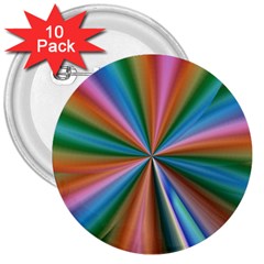 Abstract Rainbow 3  Buttons (10 Pack) 