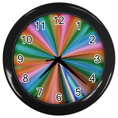 Abstract Rainbow Wall Clocks (black)