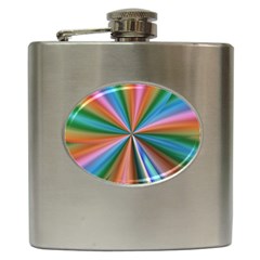 Abstract Rainbow Hip Flask (6 Oz) by OZMedia