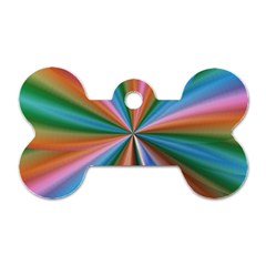 Abstract Rainbow Dog Tag Bone (one Side)