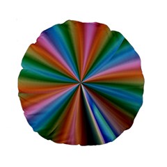 Abstract Rainbow Standard 15  Premium Round Cushions