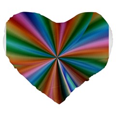 Abstract Rainbow Large 19  Premium Heart Shape Cushions