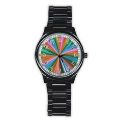 Abstract Rainbow Stainless Steel Round Watches