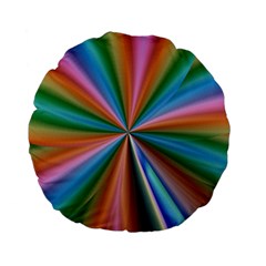 Abstract Rainbow Standard 15  Premium Flano Round Cushions