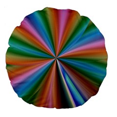 Abstract Rainbow Large 18  Premium Flano Round Cushions by OZMedia