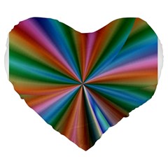 Abstract Rainbow Large 19  Premium Flano Heart Shape Cushions by OZMedia