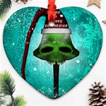 I Wish You A Merry Christmas, Funny Skull Mushrooms Ornament (Heart)  Front