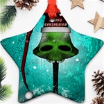 I Wish You A Merry Christmas, Funny Skull Mushrooms Star Ornament (Two Sides)  Front