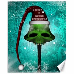 I Wish You A Merry Christmas, Funny Skull Mushrooms Canvas 16  X 20  