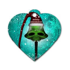 I Wish You A Merry Christmas, Funny Skull Mushrooms Dog Tag Heart (two Sides) by FantasyWorld7