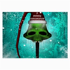 I Wish You A Merry Christmas, Funny Skull Mushrooms Large Glasses Cloth (2-side) by FantasyWorld7