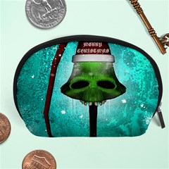 I Wish You A Merry Christmas, Funny Skull Mushrooms Accessory Pouches (large)  by FantasyWorld7