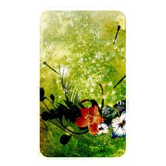 Awesome Flowers And Lleaves With Dragonflies On Red Green Background With Grunge Memory Card Reader by FantasyWorld7