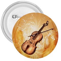 Wonderful Violin With Violin Bow On Soft Background 3  Buttons by FantasyWorld7