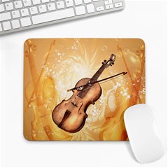 Wonderful Violin With Violin Bow On Soft Background Large Mousepads by FantasyWorld7