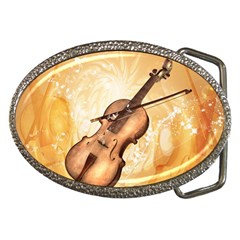 Wonderful Violin With Violin Bow On Soft Background Belt Buckles by FantasyWorld7