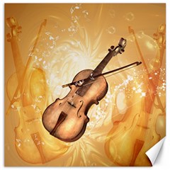 Wonderful Violin With Violin Bow On Soft Background Canvas 12  X 12  