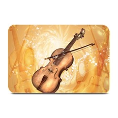 Wonderful Violin With Violin Bow On Soft Background Plate Mats by FantasyWorld7