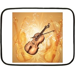 Wonderful Violin With Violin Bow On Soft Background Fleece Blanket (mini) by FantasyWorld7